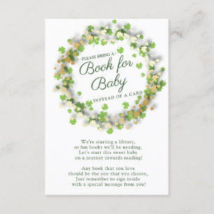 Petit livre de Baby shower Shamrock pour la carte 