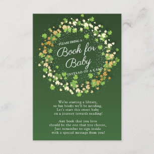 Petit livre de Baby shower Shamrock pour la carte