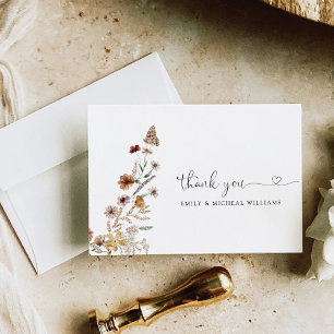 Petit Mariage Fleur sauvage Carte de remerciements