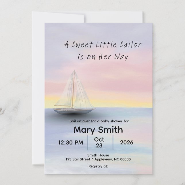 Petit marin sur son chemin Baby shower Invitation (Devant)