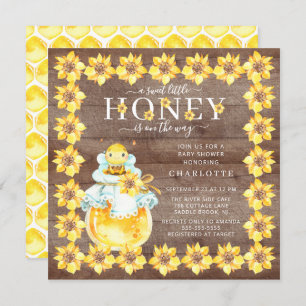 Petit miel doux Baby shower d'abeilles Invitation