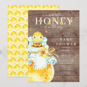 Petit miel doux Baby shower d'abeilles Invitation