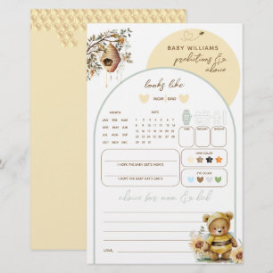 Petit miel Ours Baby shower prédictions jeu