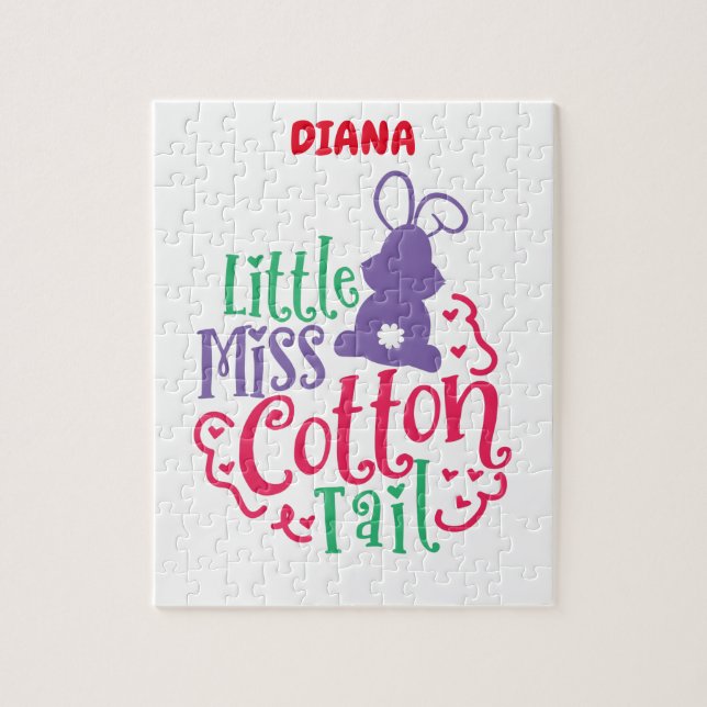"PETIT MISS COTTON TAIL" PUZZLE PERSONNALISÉ. (Vertical)