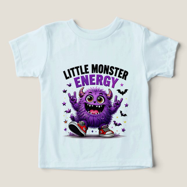 Petit Monstre Énergique Drôle Violet Halloween (Design Recto)