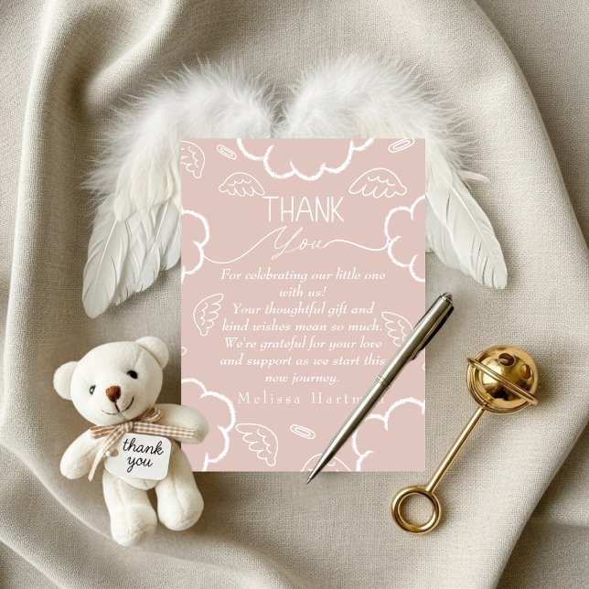 Petit morceau de ciel Carte de remerciement rose (Little Piece of Heaven Thank You Pink card)