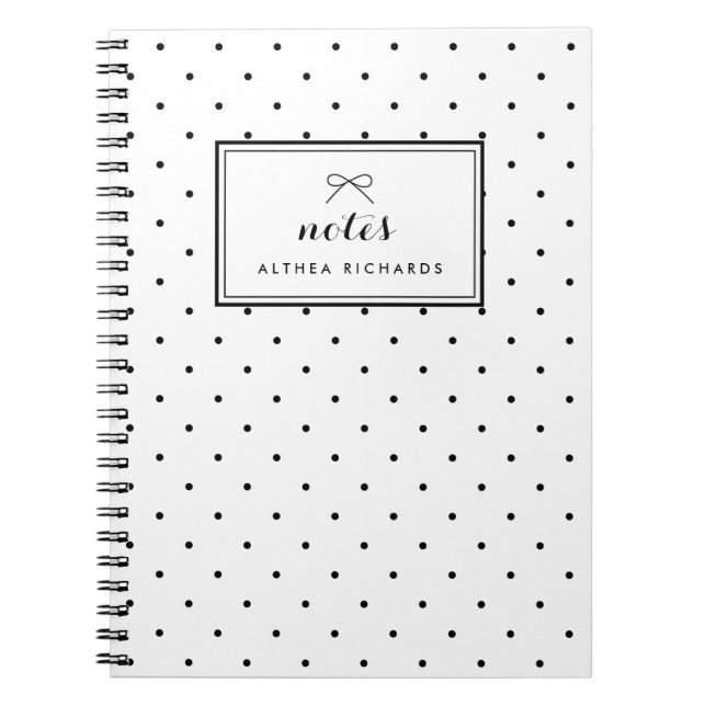 Petit Motif Pois Carnet personnalisé (Devant)