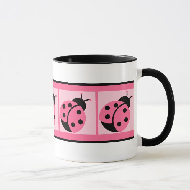 Petit Mug à Café à Rayures avec Coccinelles (Droite)