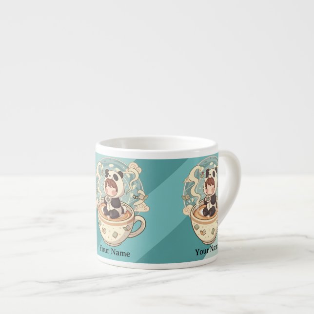 Petit mug en lait de Panda Chibi pour enfants (Devant droit)