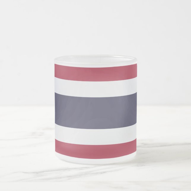 Petit mug en verre givré avec le drapeau de la Tha (Centre)
