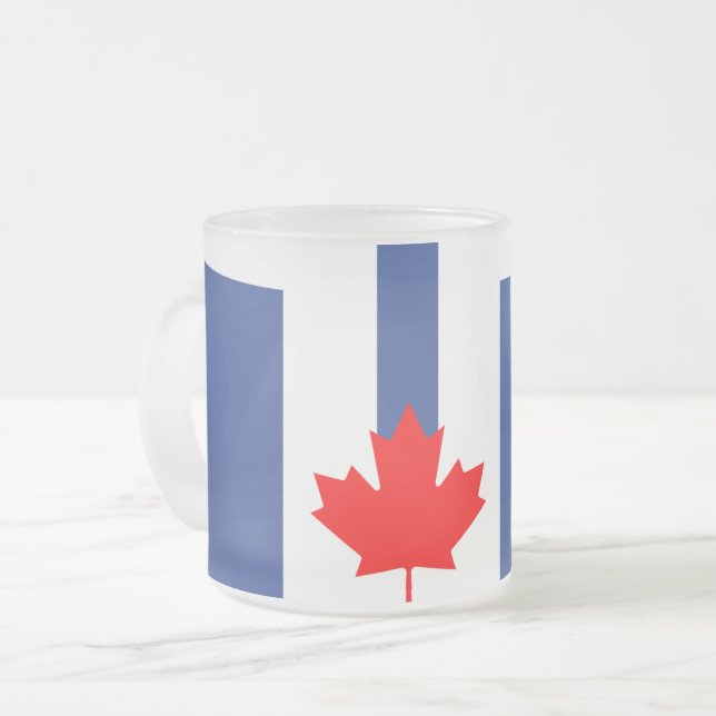 Petit mug en verre givré avec le drapeau de Toront (Devant gauche)