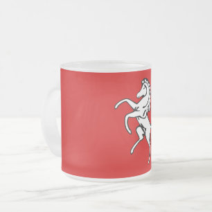 Petit mug en verre givré avec le drapeau du Kent,