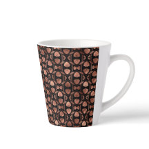 Petit mug latté Art Déco or rose et noir