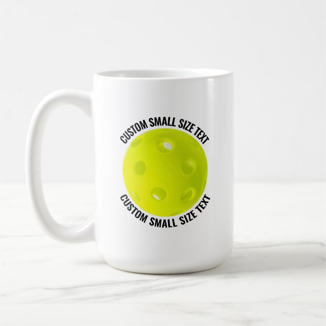 Petit Mug Personnalisé de Pickleball 15oz Texte de (Gauche)