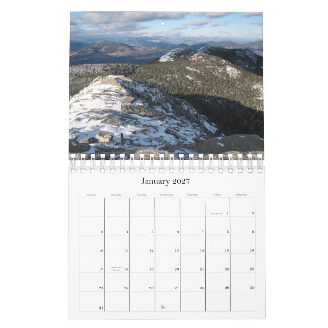 Petit New Hampshire calendrier mural sauvage de (Jan 2027)