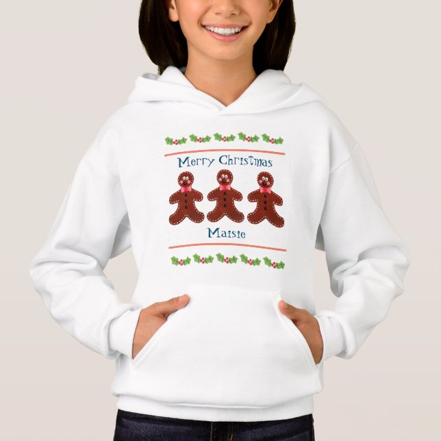 Petit Noël personnalisé Gingerbread Homme Sweat -  (Devant)