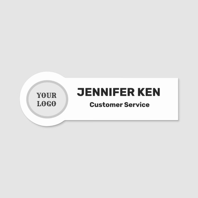 Petit Nom Badge Magnet Busine Logo Personnel de l' (Devant)