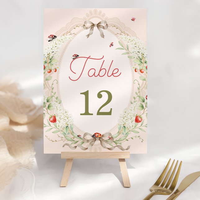Petit Numéro De Table Rustique Vintage Love Bug (Créateur téléchargé)