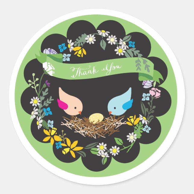 Petit oeuf jaune | Sticker Baby shower Faveur (Devant)