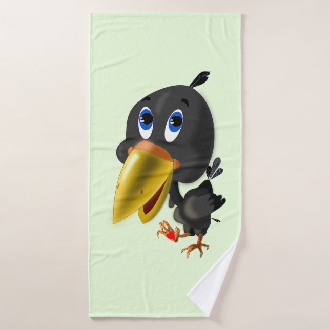Petit Oiseau avec le coeur Cadeau Drôle serviette  (Serviette de bain)