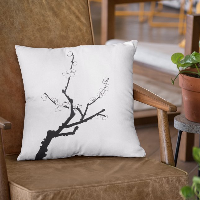Petit Oreiller à lancer en fleur de prune (Créateur téléchargé)