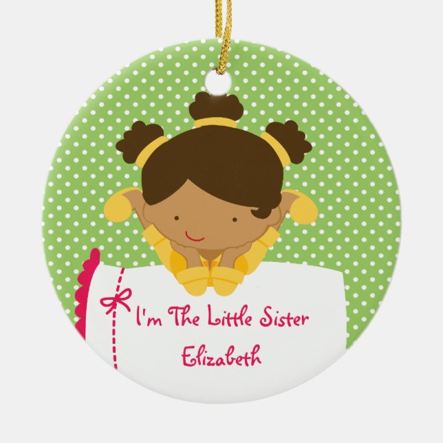 Petit Ornement de Noël Soeur Douce Fille (Devant)