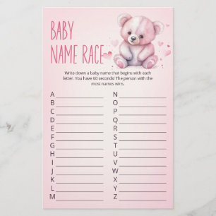 Petit ours amoureux jeu de Baby shower