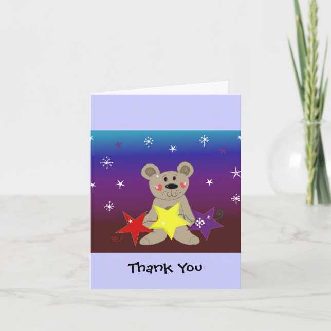 Petit ours avec étoiles Merci (Devant)