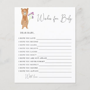 Petit ours d'ours - Voeux pour bébé