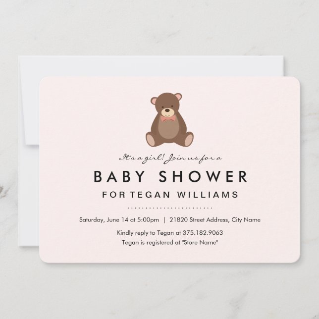 Petit Ours | Invitation à une Baby Shower (Devant)
