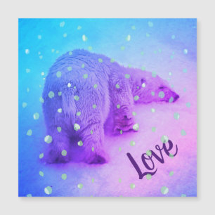 Petit Ours Polaire qui met sa tête sur la neige