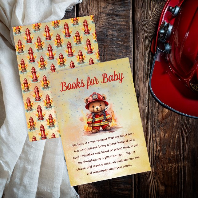 Petit ours pompier Livres de fête prénatale pour b (Little Firefighter Teddy Bear Books for Baby Insert Card)