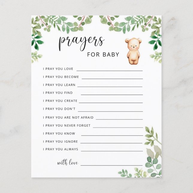 Petit ours - prières pour bébé (Devant)