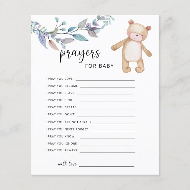 Petit ours - prières pour bébé (Devant)