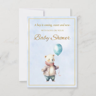 Petit ours tenant un ballon Baby Shower