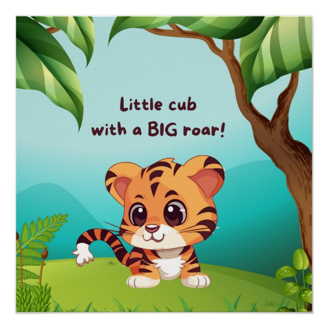 Petit ourson gros rugissement affiche brillante (Devant)
