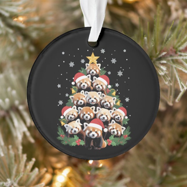 Petit Panda Rougé Sapin de Noël Drôle d'Animal  (Arbre)