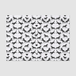 Petit papier de soie de soie noir de chevaux