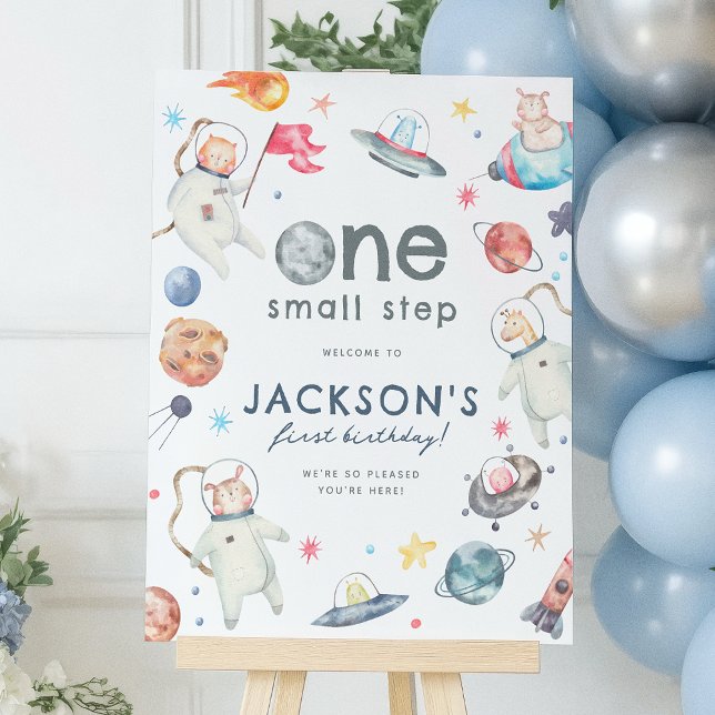 Petit pas Espace 1er anniversaire Affiche de bienv (Créateur téléchargé)