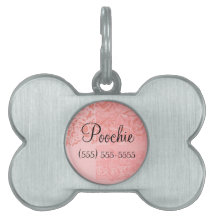 Petit pendentif de collier de chien de damassé