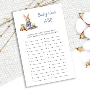 Petit Peter Rabbit Baby shower ABC Jeu ABC