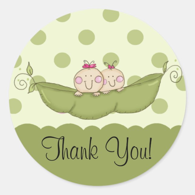 Petit Petit Pois Doux Twins Merci Sticker (Devant)