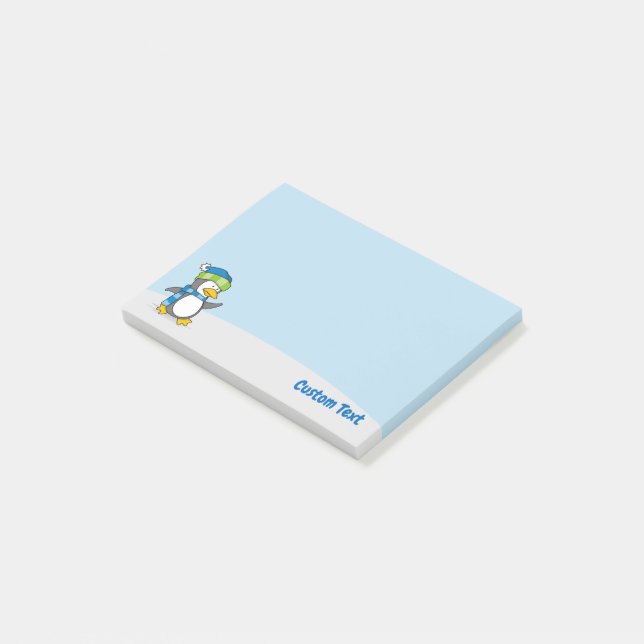 Petit pingouin marchant sur la neige Post-it Notes (Incliné)