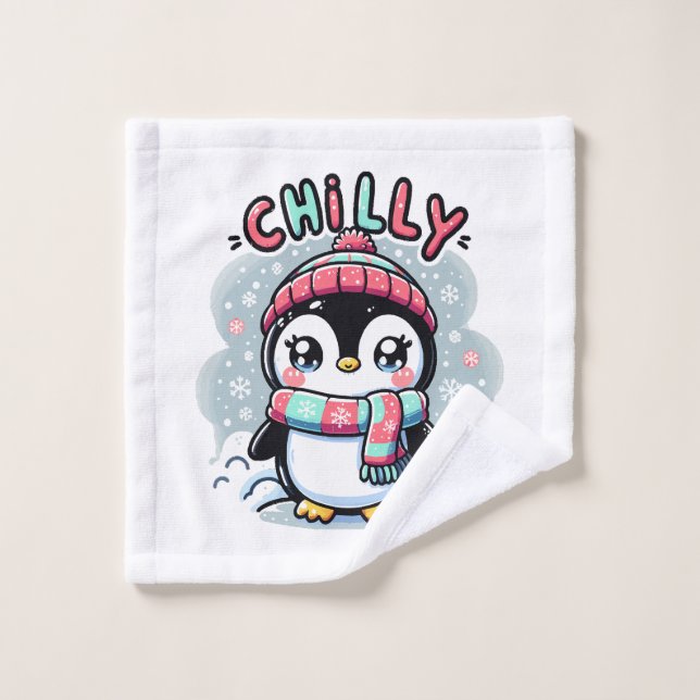 Petit pingouin Snowy Scarf Hug (Gant de toilette)