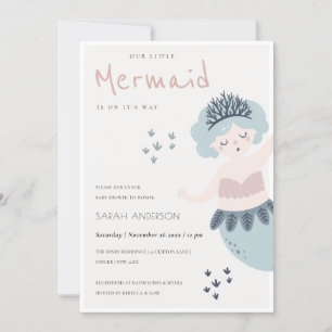 PETIT PINK BLEU MERMAID BABY SHOWER INVITATION