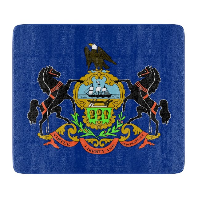 Petit planche à découper en verre avec drapeau de  (Devant)