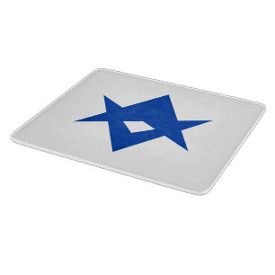Petit planche à découper en verre avec drapeau de