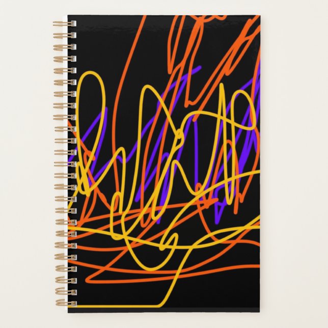 Petit planificateur en spirale avec design néon mo (Devant)