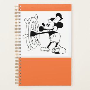 Petit Planner orange avec Steamboat Willie design