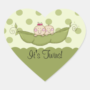 Petit Pois doux Baby Twins Coeur Sticker